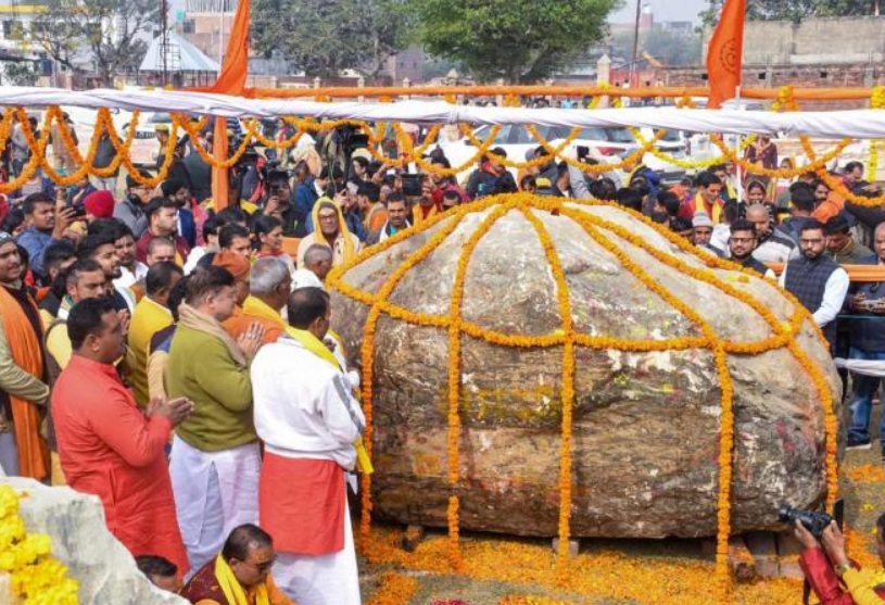 Two 60 Million-Year-Old Unique Shaligram Rocks From Nepal Arrive In Ayodhya For Ram Temple
