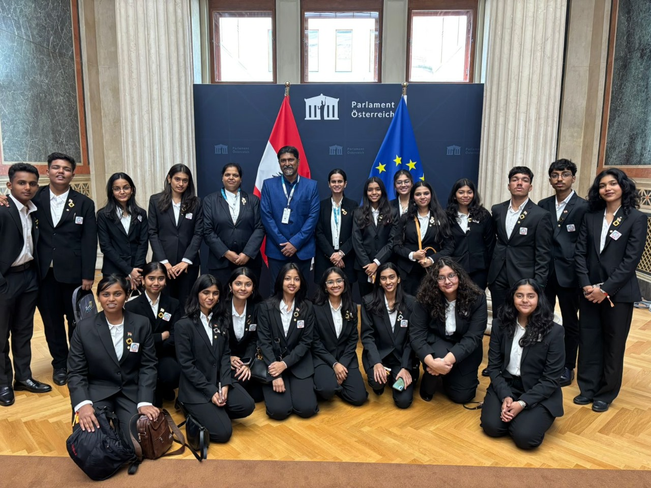 A delegation of 20 Nashik students from Ashoka Group of School along with their mentors visit to the Austrian Parliament in Vienna