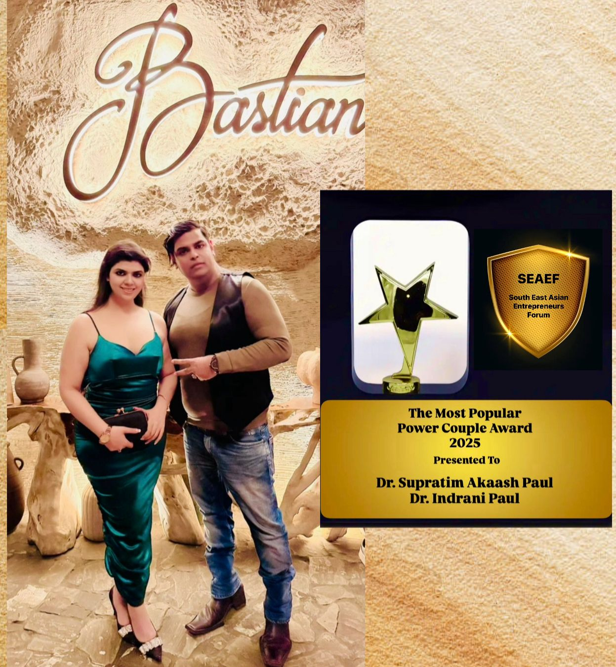 Celebrity Power Couple Dr. Supratim Akaash Paul and Dr. Indrani Paul At Bastian At The Top Mumbai